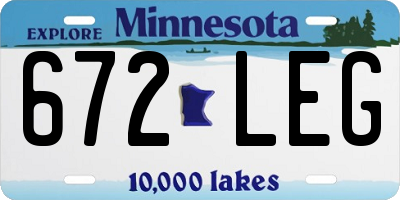 MN license plate 672LEG
