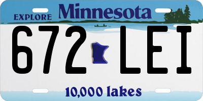 MN license plate 672LEI