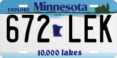 MN license plate 672LEK