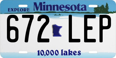 MN license plate 672LEP