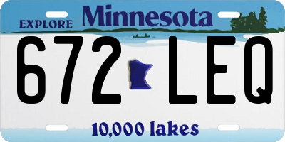 MN license plate 672LEQ