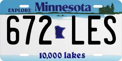 MN license plate 672LES