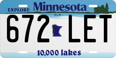 MN license plate 672LET