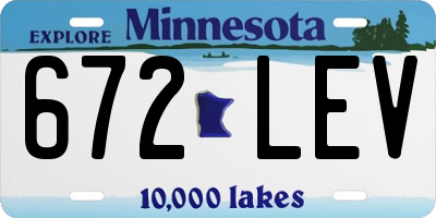 MN license plate 672LEV