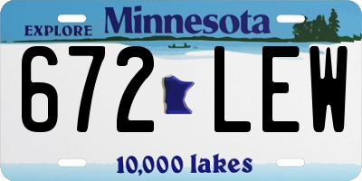 MN license plate 672LEW