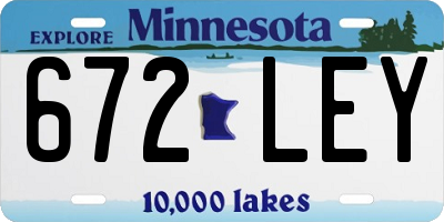 MN license plate 672LEY