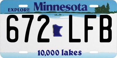 MN license plate 672LFB