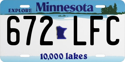 MN license plate 672LFC
