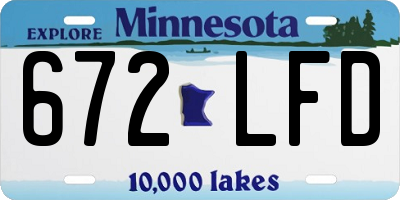 MN license plate 672LFD