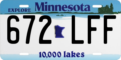 MN license plate 672LFF
