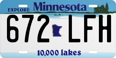 MN license plate 672LFH