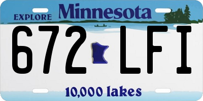 MN license plate 672LFI