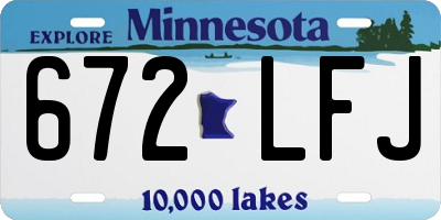 MN license plate 672LFJ