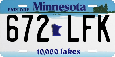MN license plate 672LFK