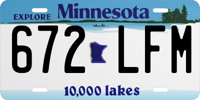 MN license plate 672LFM