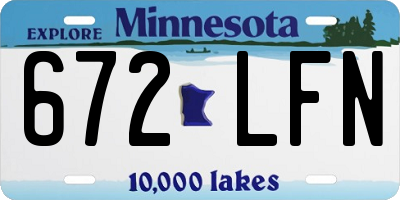 MN license plate 672LFN