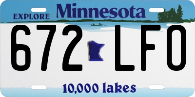MN license plate 672LFO
