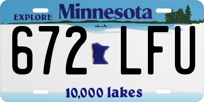 MN license plate 672LFU