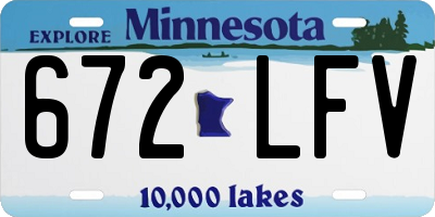 MN license plate 672LFV