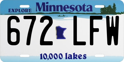 MN license plate 672LFW