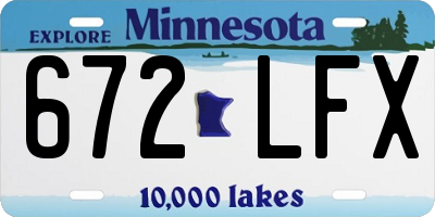 MN license plate 672LFX