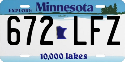 MN license plate 672LFZ