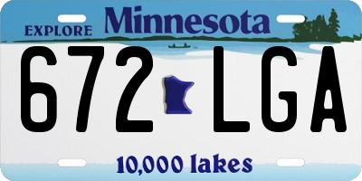 MN license plate 672LGA