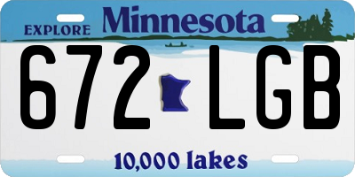 MN license plate 672LGB