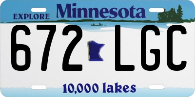 MN license plate 672LGC
