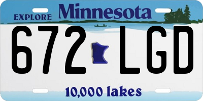 MN license plate 672LGD