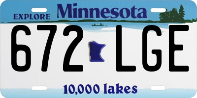 MN license plate 672LGE