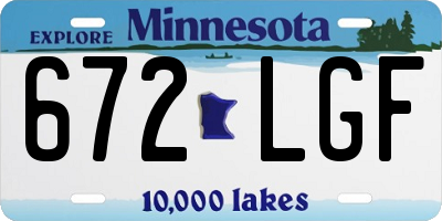 MN license plate 672LGF