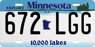 MN license plate 672LGG