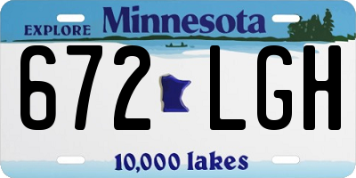 MN license plate 672LGH