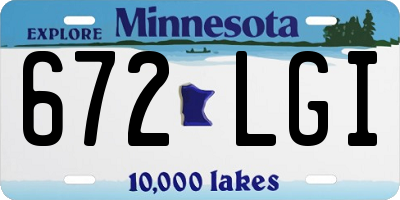 MN license plate 672LGI