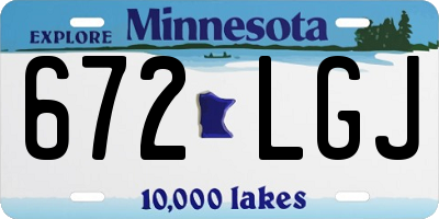 MN license plate 672LGJ