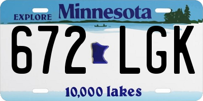 MN license plate 672LGK