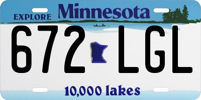 MN license plate 672LGL