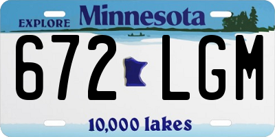 MN license plate 672LGM