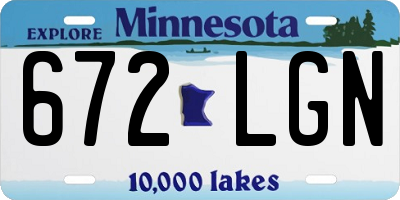 MN license plate 672LGN