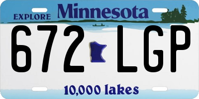 MN license plate 672LGP