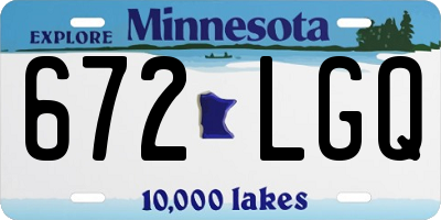 MN license plate 672LGQ