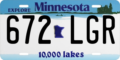 MN license plate 672LGR