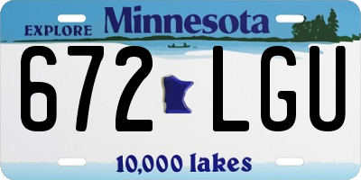 MN license plate 672LGU