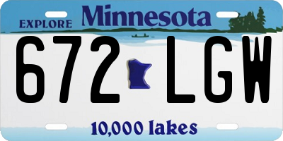 MN license plate 672LGW