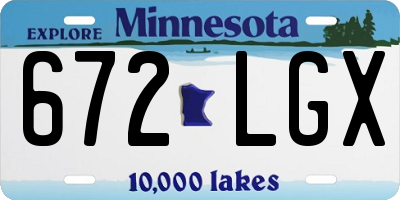MN license plate 672LGX