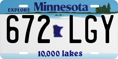 MN license plate 672LGY
