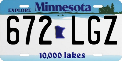 MN license plate 672LGZ