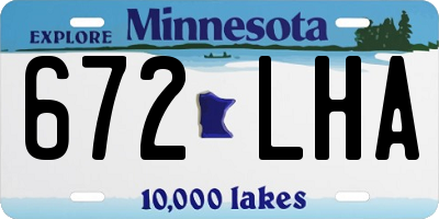 MN license plate 672LHA