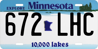 MN license plate 672LHC